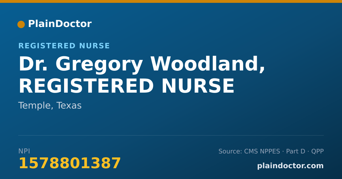 Shareable card for Gregory Woodland, REGISTERED NURSE - Registered Nurse, Temple, TX