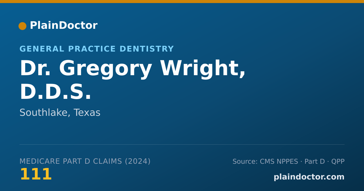 Shareable card for Gregory Wright, D.D.S. - General Practice Dentistry, Southlake, TX