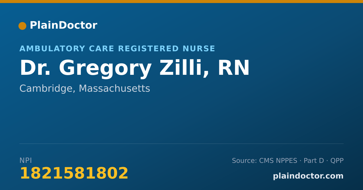 Shareable card for Gregory Zilli, RN - Ambulatory Care Registered Nurse, Cambridge, MA