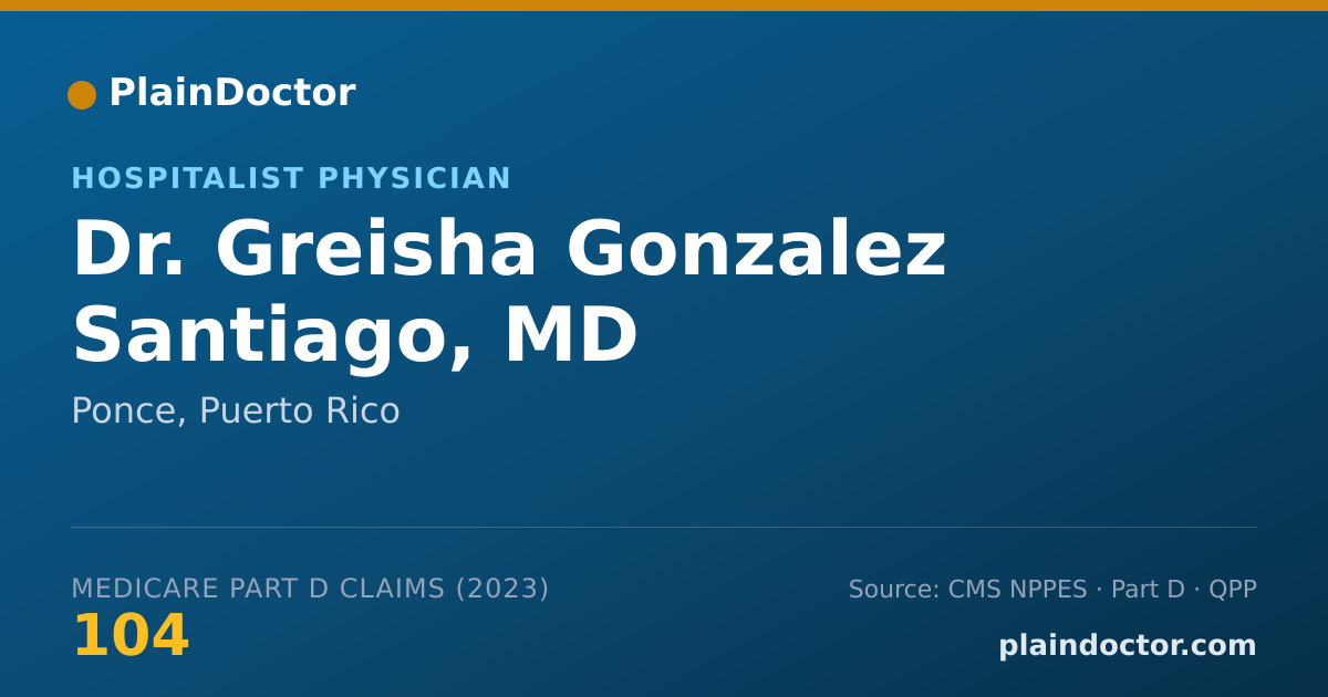 Shareable card for Greisha Gonzalez Santiago, MD - Hospitalist Physician, Ponce, PR