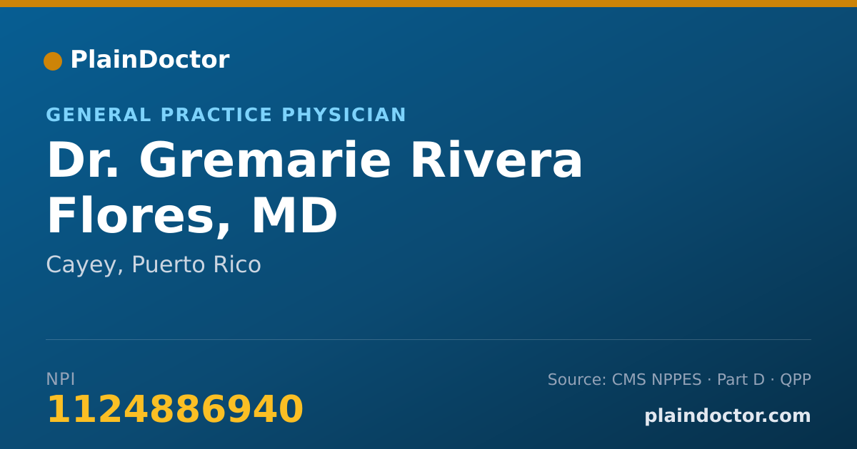 Shareable card for Gremarie Rivera Flores, MD - General Practice Physician, Cayey, PR