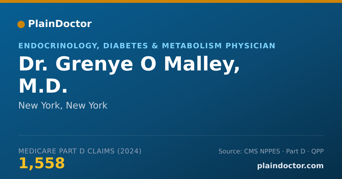 Shareable card for Grenye O Malley, M.D. - Endocrinology, Diabetes & Metabolism Physician, New York, NY