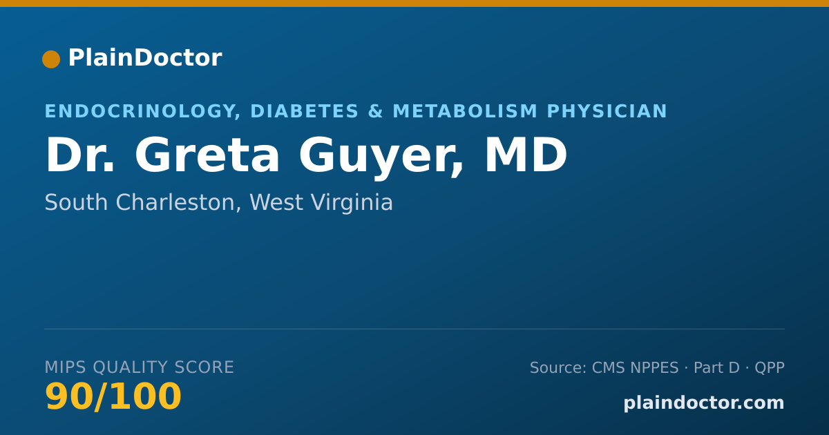 Shareable card for Greta Guyer, MD - Endocrinology, Diabetes & Metabolism Physician, South Charleston, WV