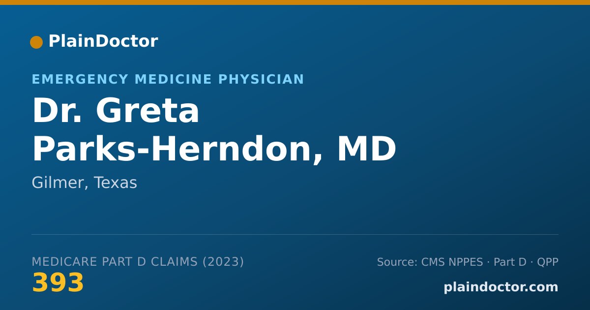 Shareable card for Greta Parks-Herndon, MD - Emergency Medicine Physician, Gilmer, TX
