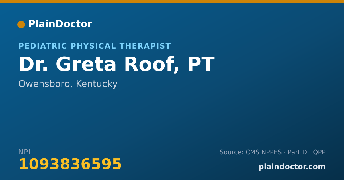 Shareable card for Greta Roof, PT - Pediatric Physical Therapist, Owensboro, KY