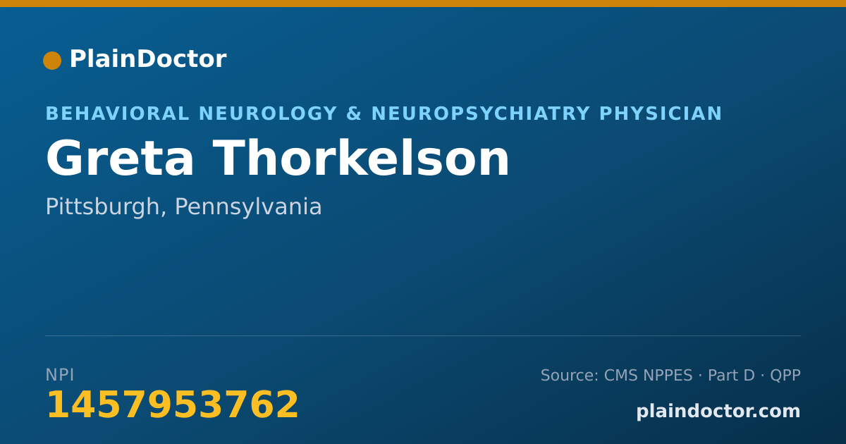 Shareable card for Greta Thorkelson - Behavioral Neurology & Neuropsychiatry Physician, Pittsburgh, PA