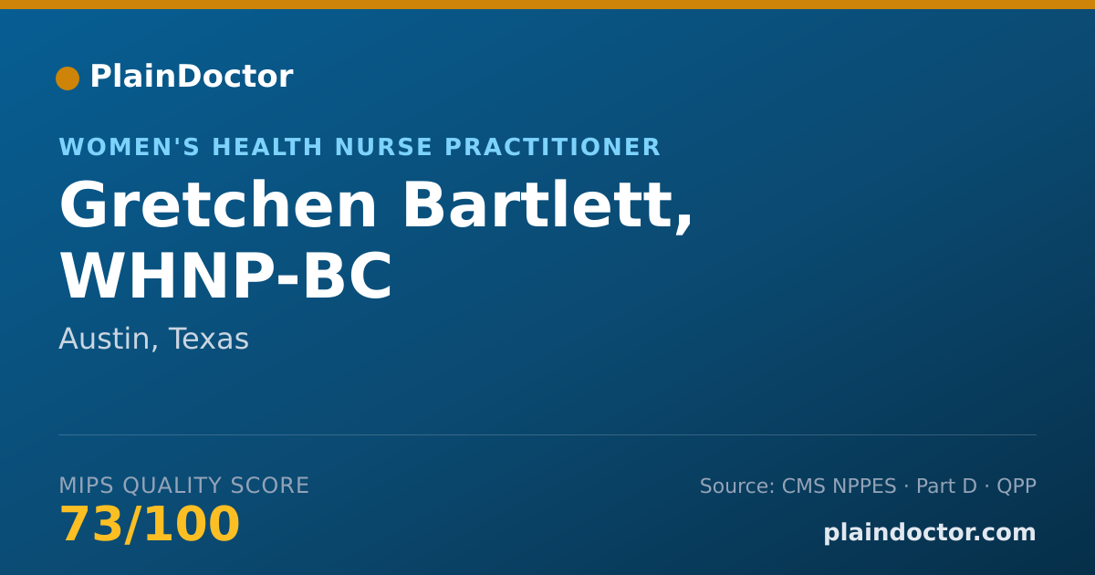 Shareable card for Gretchen Bartlett, WHNP-BC - Women's Health Nurse Practitioner, Austin, TX