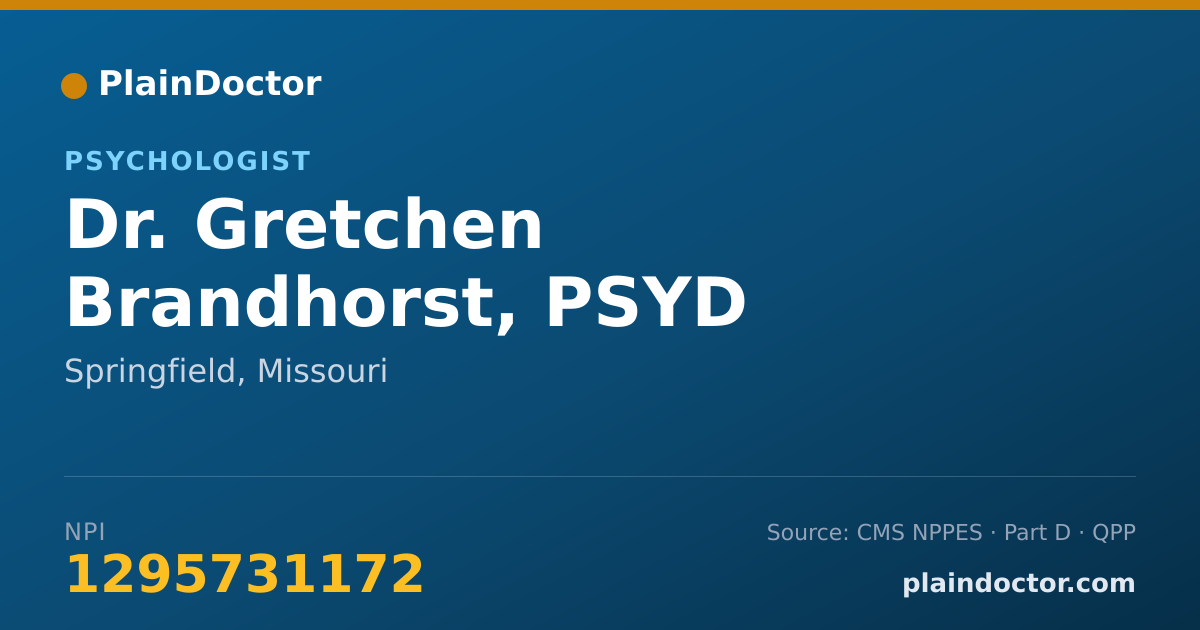 Shareable card for Gretchen Brandhorst, PSYD - Psychologist, Springfield, MO