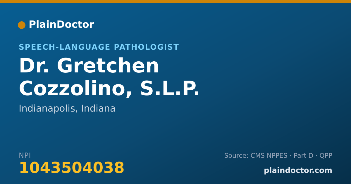 Shareable card for Gretchen Cozzolino, S.L.P. - Speech-Language Pathologist, Indianapolis, IN