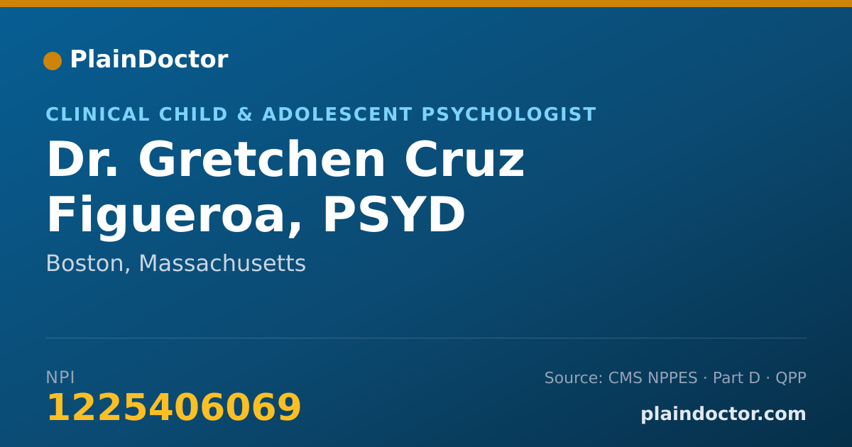 Shareable card for Gretchen Cruz Figueroa, PSYD - Clinical Child & Adolescent Psychologist, Boston, MA