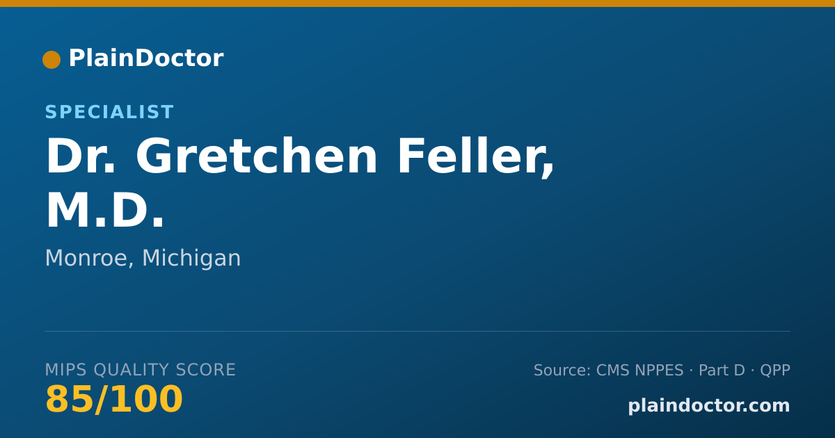 Shareable card for Gretchen Feller, M.D. - Specialist, Monroe, MI