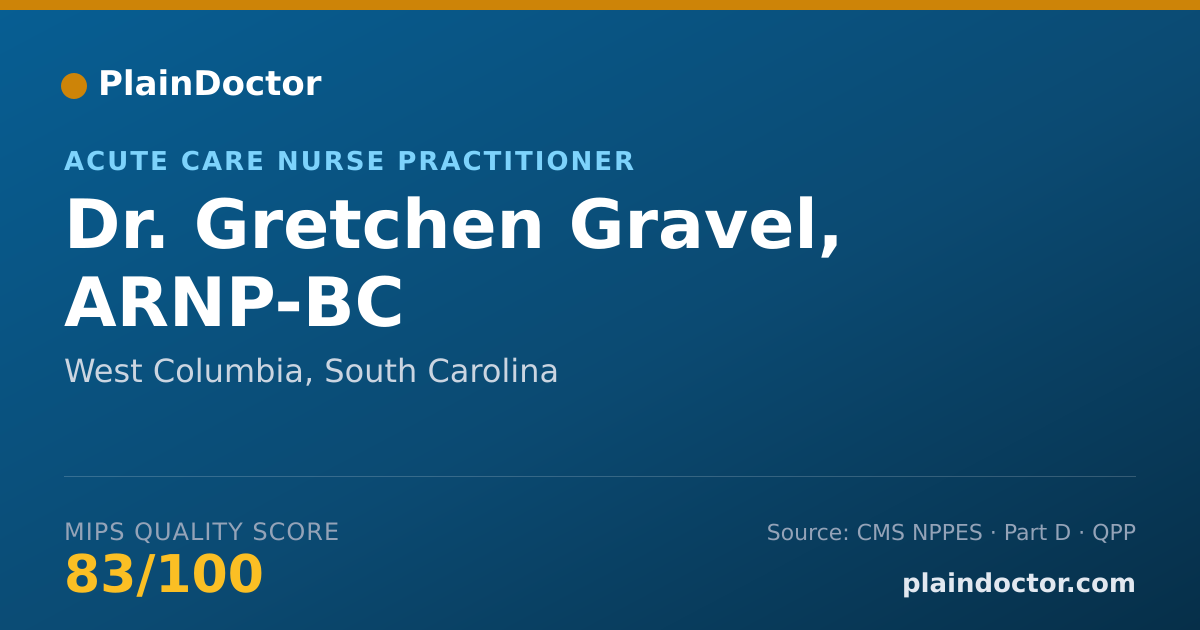 Shareable card for Gretchen Gravel, ARNP-BC - Acute Care Nurse Practitioner, West Columbia, SC