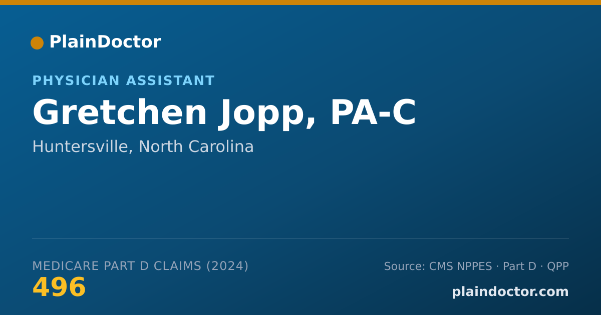 Shareable card for Gretchen Jopp, PA-C - Surgical Physician Assistant, Huntersville, NC