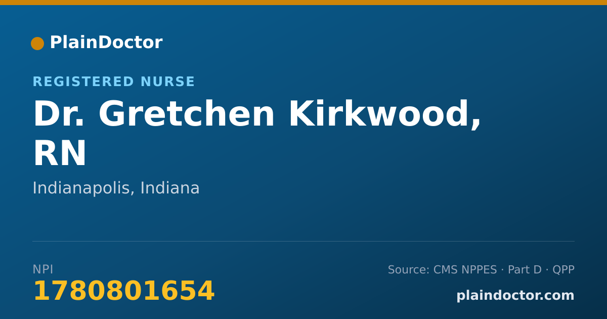 Shareable card for Gretchen Kirkwood, RN - Registered Nurse, Indianapolis, IN