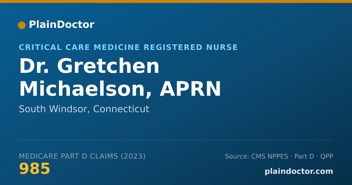 Shareable card for Gretchen Michaelson, APRN - Critical Care Medicine Registered Nurse, South Windsor, CT