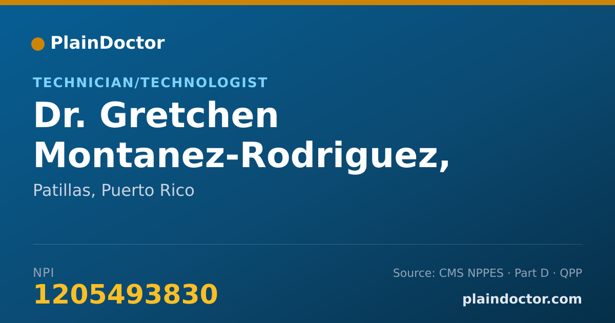 Shareable card for Gretchen Montanez-Rodriguez, MEDICAL TECHNOLOGIST - Technician/Technologist, Patillas, PR