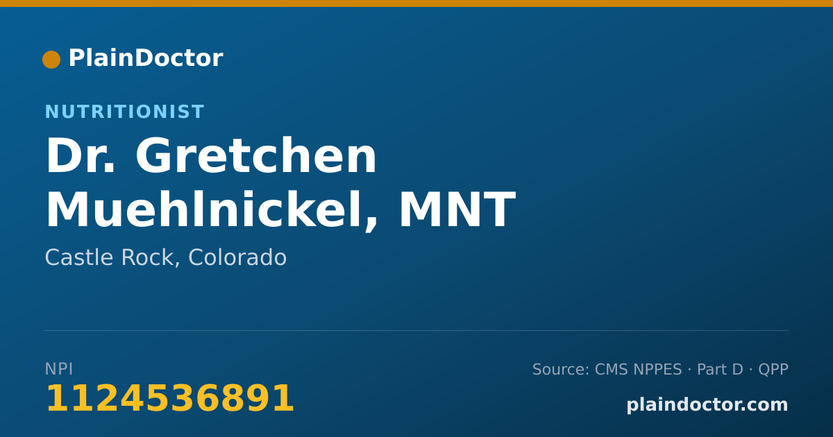 Shareable card for Gretchen Muehlnickel, MNT - Nutritionist, Castle Rock, CO