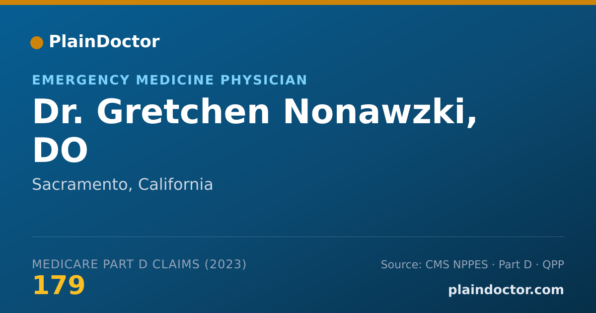 Shareable card for Gretchen Nonawzki, DO - Emergency Medicine Physician, Sacramento, CA