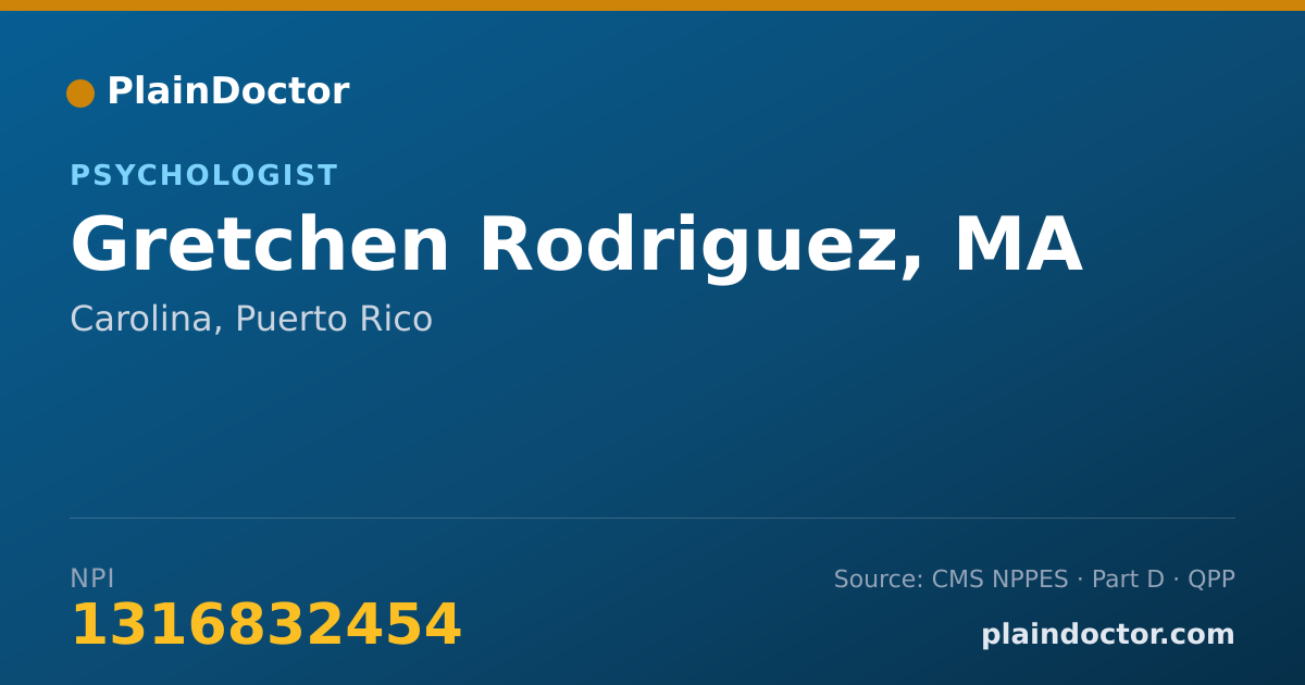 Shareable card for Gretchen Rodriguez, MA - Psychologist, Carolina, PR