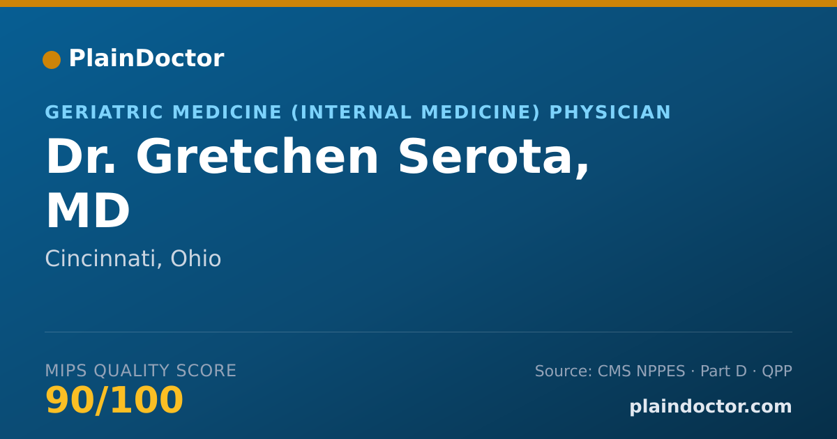 Shareable card for Gretchen Serota, MD - Geriatric Medicine (Internal Medicine) Physician, Cincinnati, OH
