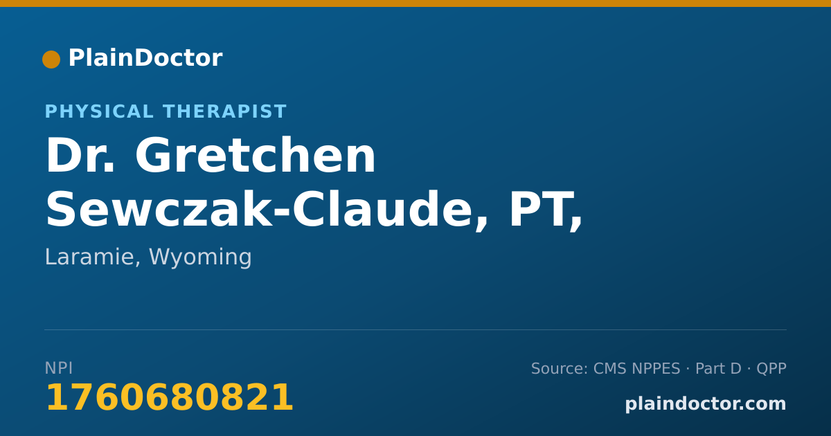 Shareable card for Gretchen Sewczak-Claude, PT, DPT - Physical Therapist, Laramie, WY