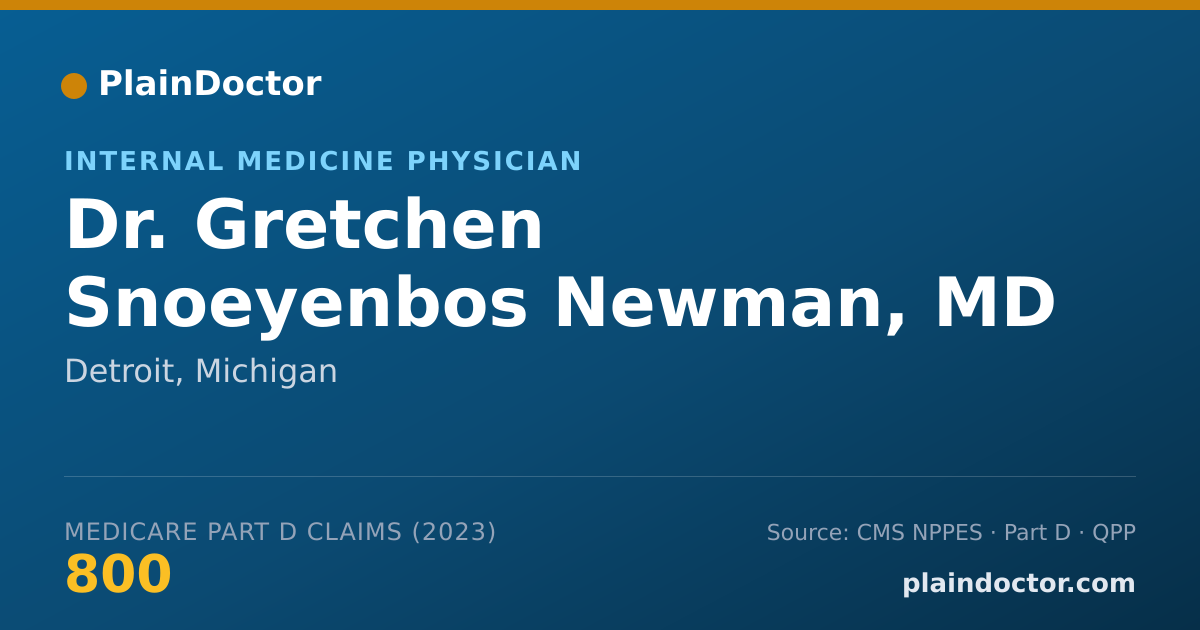Shareable card for Gretchen Snoeyenbos Newman, MD - Internal Medicine Physician, Detroit, MI