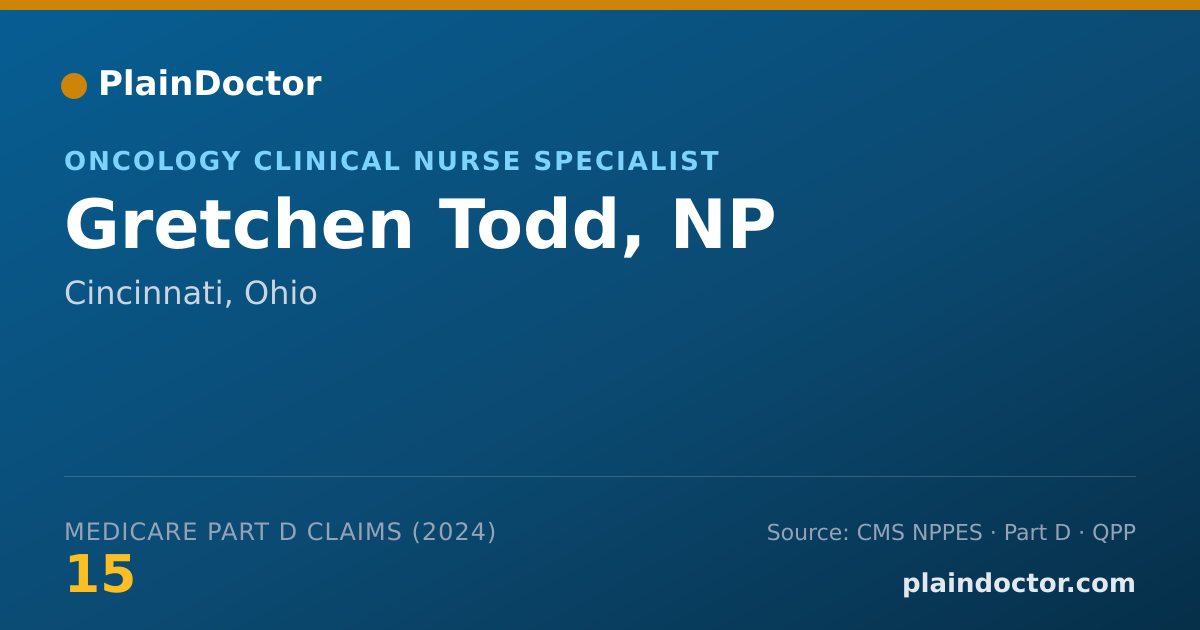 Shareable card for Gretchen Todd, NP - Oncology Clinical Nurse Specialist, Cincinnati, OH