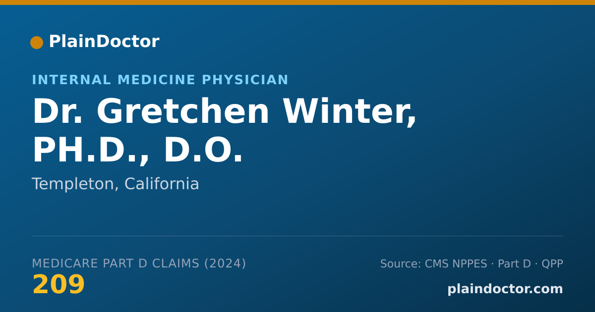 Shareable card for Gretchen Winter, PH.D., D.O. - Internal Medicine Physician, Templeton, CA