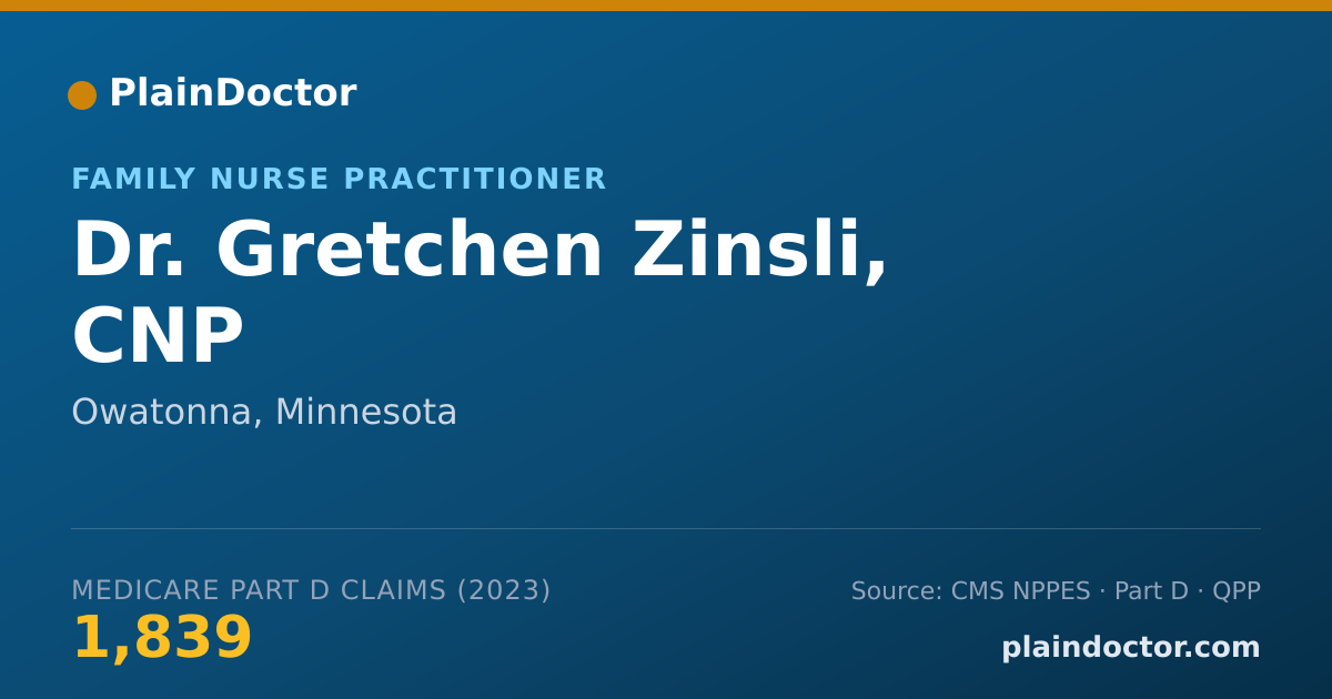 Shareable card for Gretchen Zinsli, CNP - Family Nurse Practitioner, Owatonna, MN