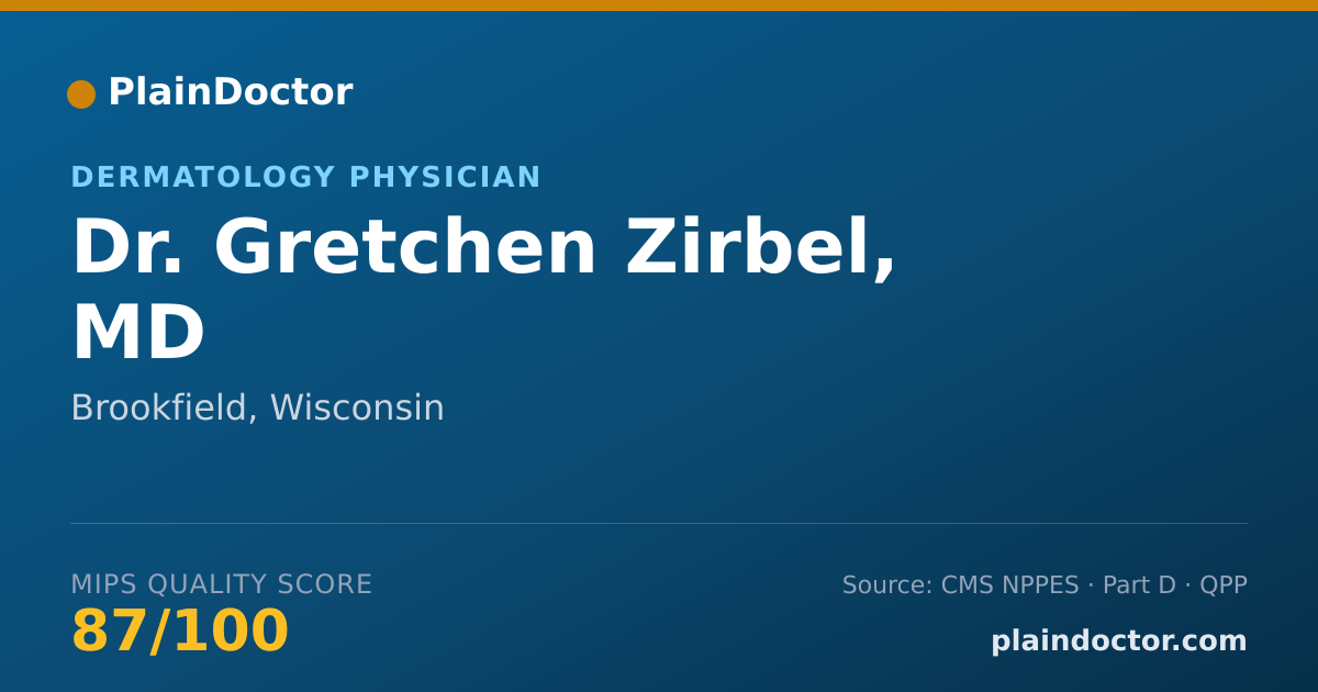 Shareable card for Gretchen Zirbel, MD - Dermatology Physician, Brookfield, WI