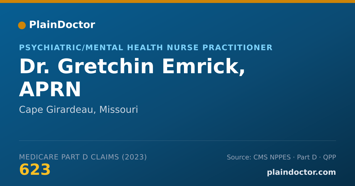 Shareable card for Gretchin Emrick, APRN - Psychiatric/Mental Health Nurse Practitioner, Cape Girardeau, MO