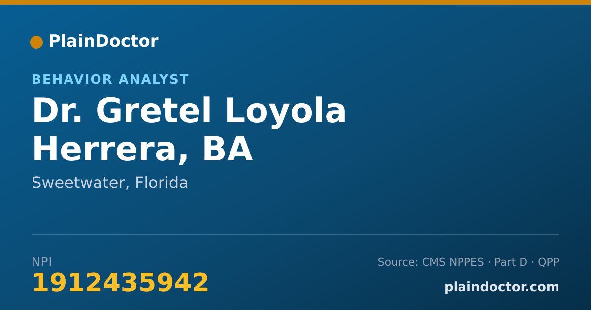 Shareable card for Gretel Loyola Herrera, BA - Behavior Analyst, Sweetwater, FL