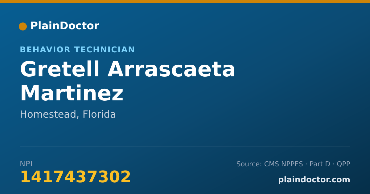 Shareable card for Gretell Arrascaeta Martinez - Behavior Technician, Homestead, FL