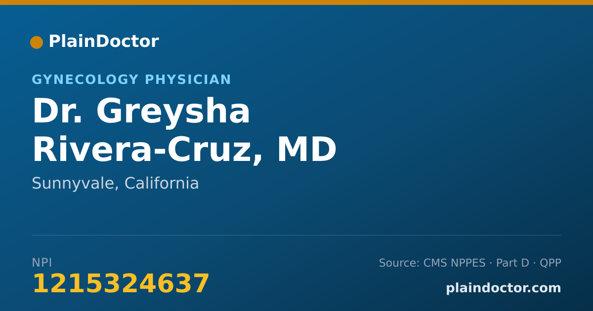 Shareable card for Greysha Rivera-Cruz, MD - Gynecology Physician, Sunnyvale, CA