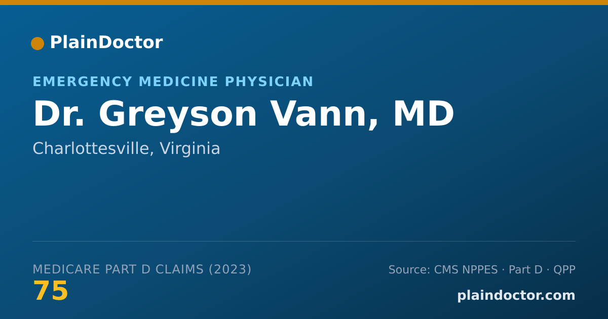 Shareable card for Greyson Vann, MD - Emergency Medicine Physician, Charlottesville, VA
