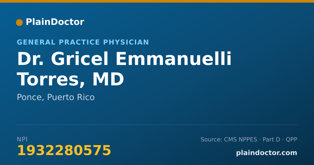 Shareable card for Gricel Emmanuelli Torres, MD - General Practice Physician, Ponce, PR