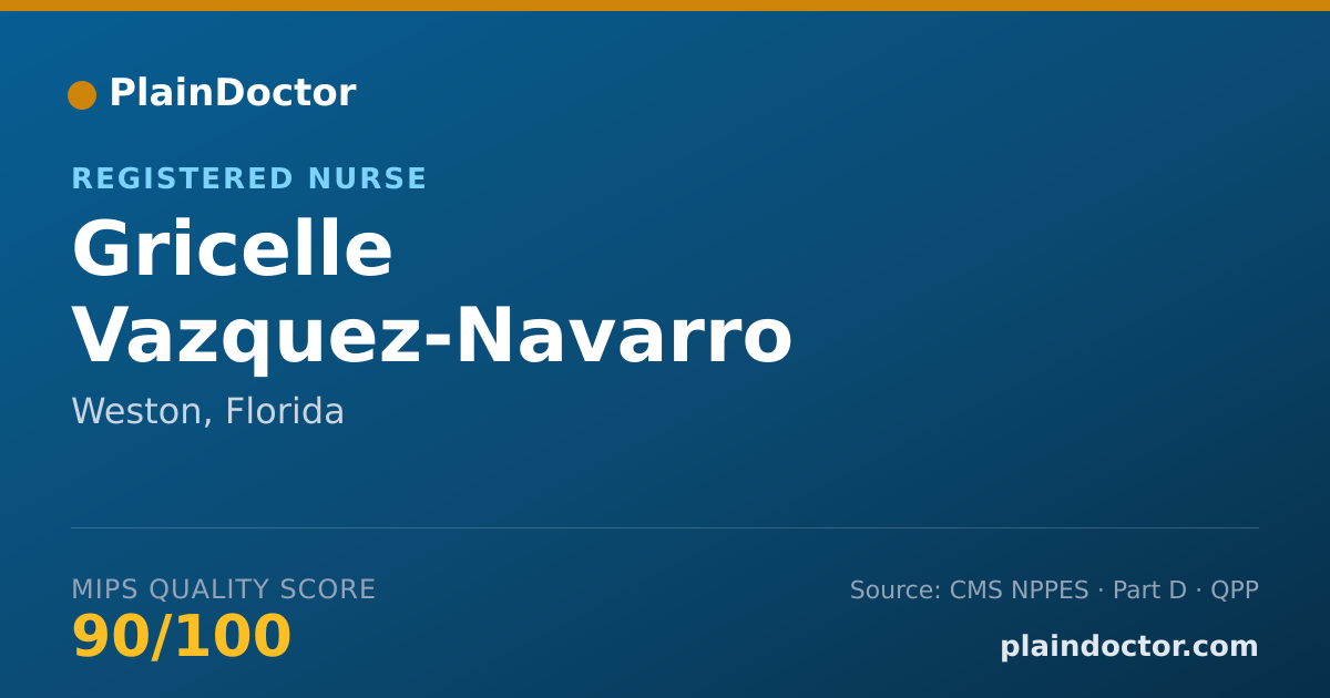 Shareable card for Gricelle Vazquez-Navarro - Registered Nurse, Weston, FL