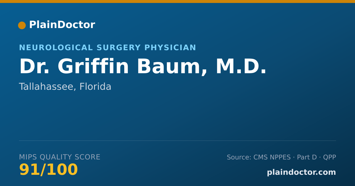 Shareable card for Griffin Baum, M.D. - Neurological Surgery Physician, Tallahassee, FL