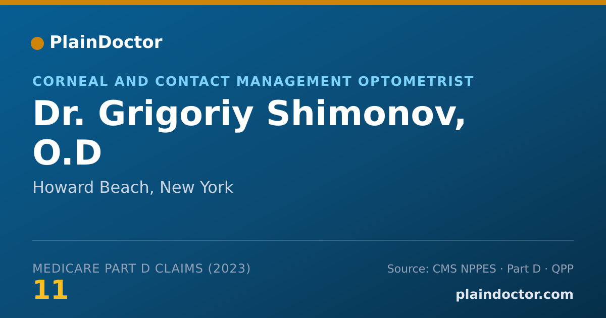 Shareable card for Grigoriy Shimonov, O.D - Corneal and Contact Management Optometrist, Howard Beach, NY