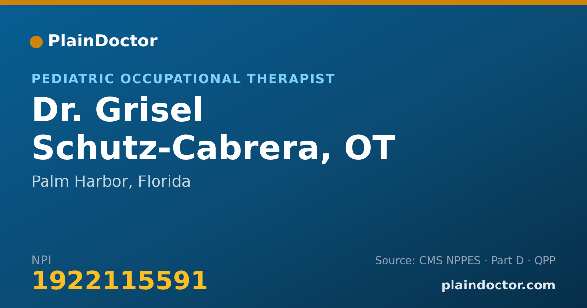 Shareable card for Grisel Schutz-Cabrera, OT - Pediatric Occupational Therapist, Palm Harbor, FL