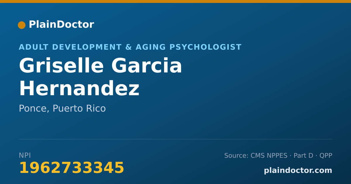 Shareable card for Griselle Garcia Hernandez - Adult Development & Aging Psychologist, Ponce, PR