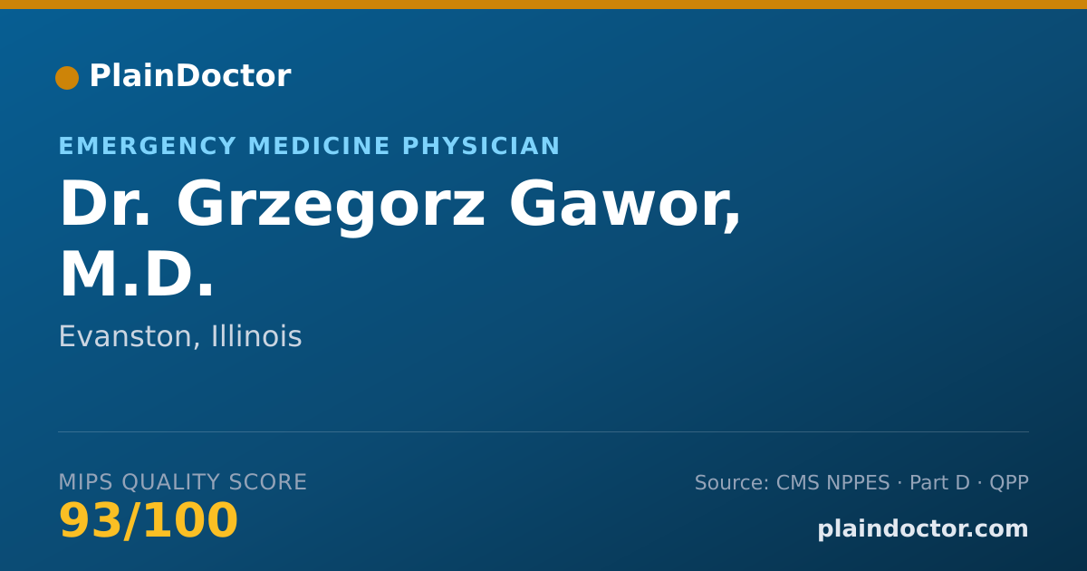 Shareable card for Grzegorz Gawor, M.D. - Emergency Medicine Physician, Evanston, IL
