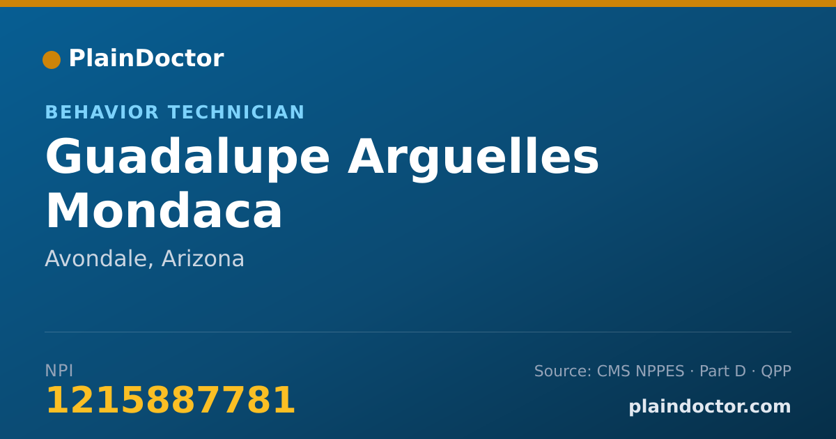 Shareable card for Guadalupe Arguelles Mondaca - Behavior Technician, Avondale, AZ