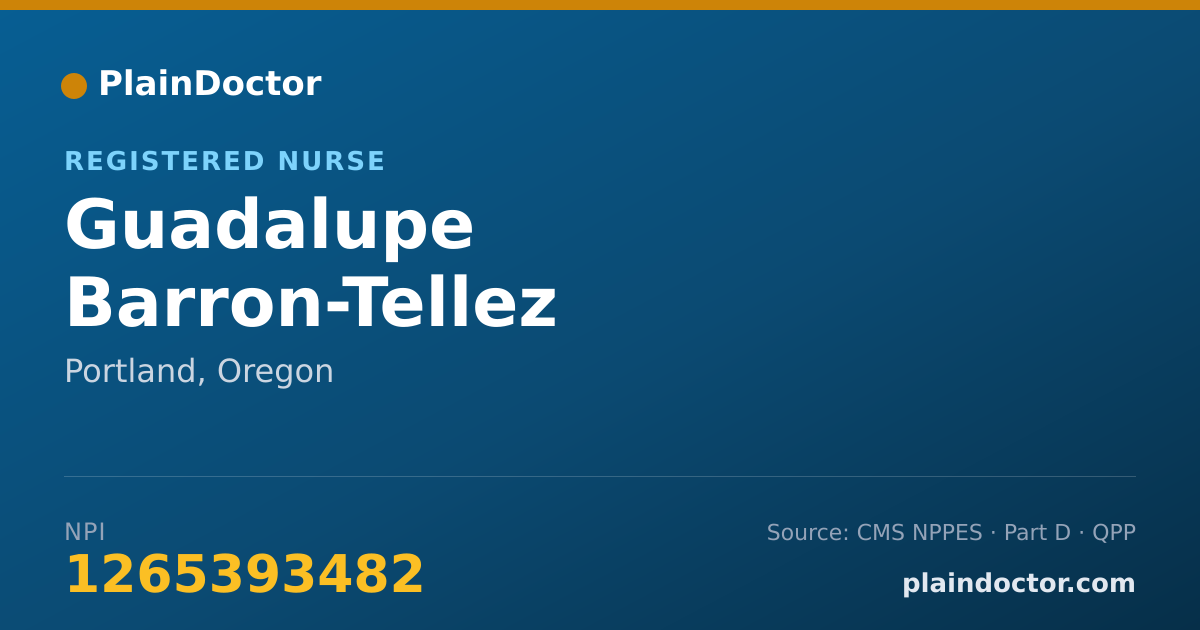 Shareable card for Guadalupe Barron-Tellez - Registered Nurse, Portland, OR