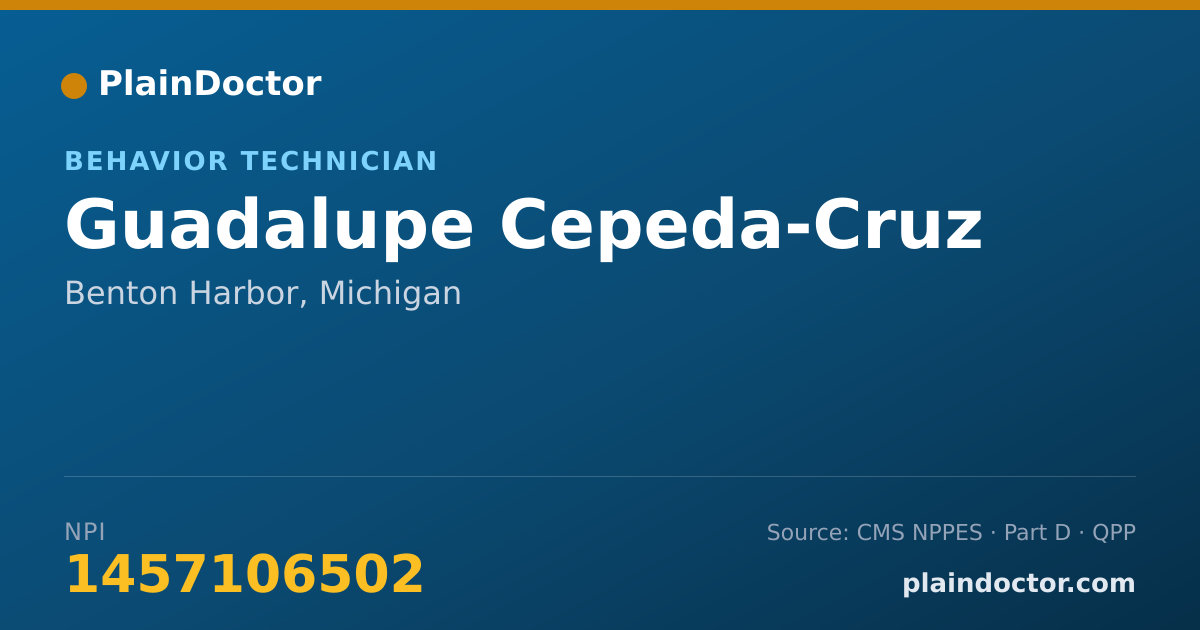 Shareable card for Guadalupe Cepeda-Cruz - Behavior Technician, Benton Harbor, MI