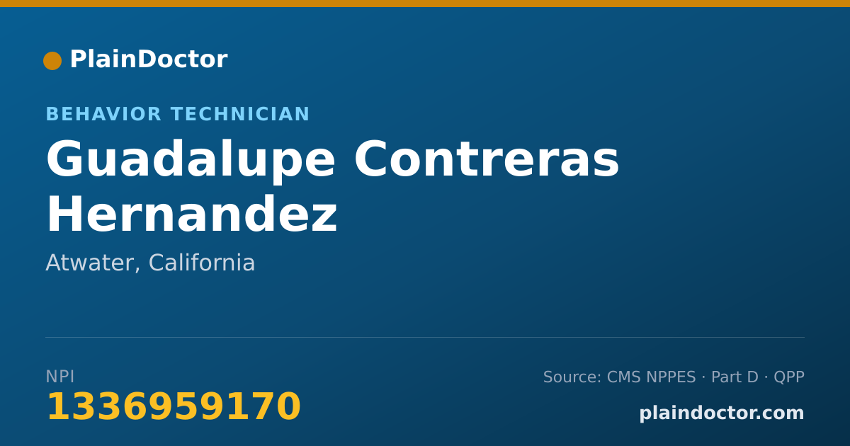 Shareable card for Guadalupe Contreras Hernandez - Behavior Technician, Atwater, CA
