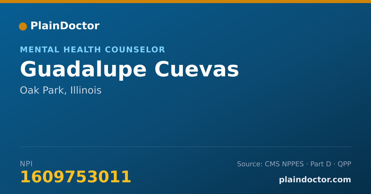 Shareable card for Guadalupe Cuevas - Mental Health Counselor, Oak Park, IL