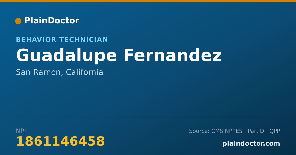 Shareable card for Guadalupe Fernandez - Behavior Technician, San Ramon, CA