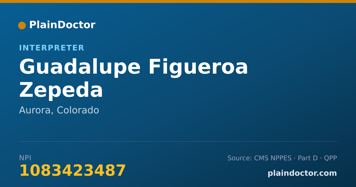 Shareable card for Guadalupe Figueroa Zepeda - Interpreter, Aurora, CO