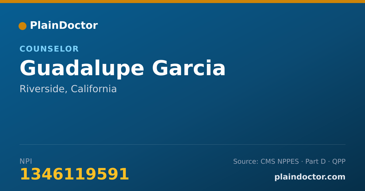 Shareable card for Guadalupe Garcia - Counselor, Riverside, CA